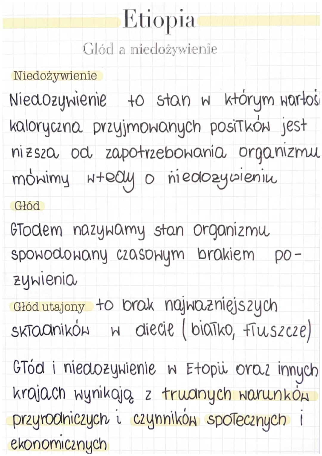 Etiopia
Glód a niedożywienie
Niedożywienie
Niedozywienie to stan w którym wartos
kaloryczna przyjmowanych posiłków jest
niższa od zapotrzebo