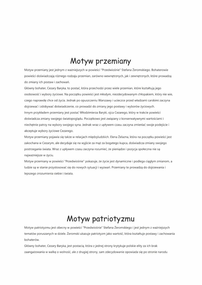 Przedwiośnie- motywy
Motyw ideologii
W powieści "Przedwiośnie" Stefana Żeromskiego istnieje silny motyw ideologii, który koncentruje się na
