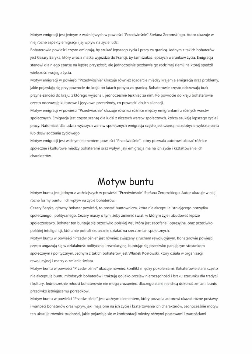 Przedwiośnie- motywy
Motyw ideologii
W powieści "Przedwiośnie" Stefana Żeromskiego istnieje silny motyw ideologii, który koncentruje się na
