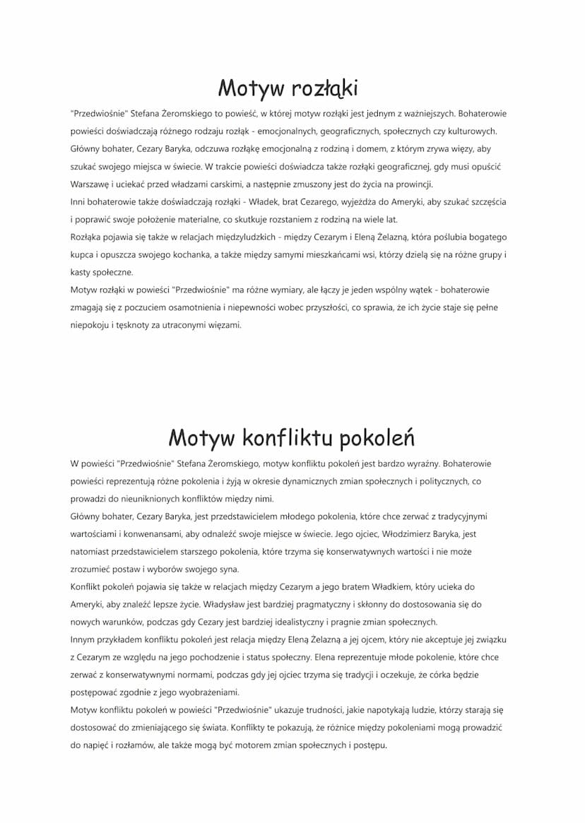 Przedwiośnie- motywy
Motyw ideologii
W powieści "Przedwiośnie" Stefana Żeromskiego istnieje silny motyw ideologii, który koncentruje się na
