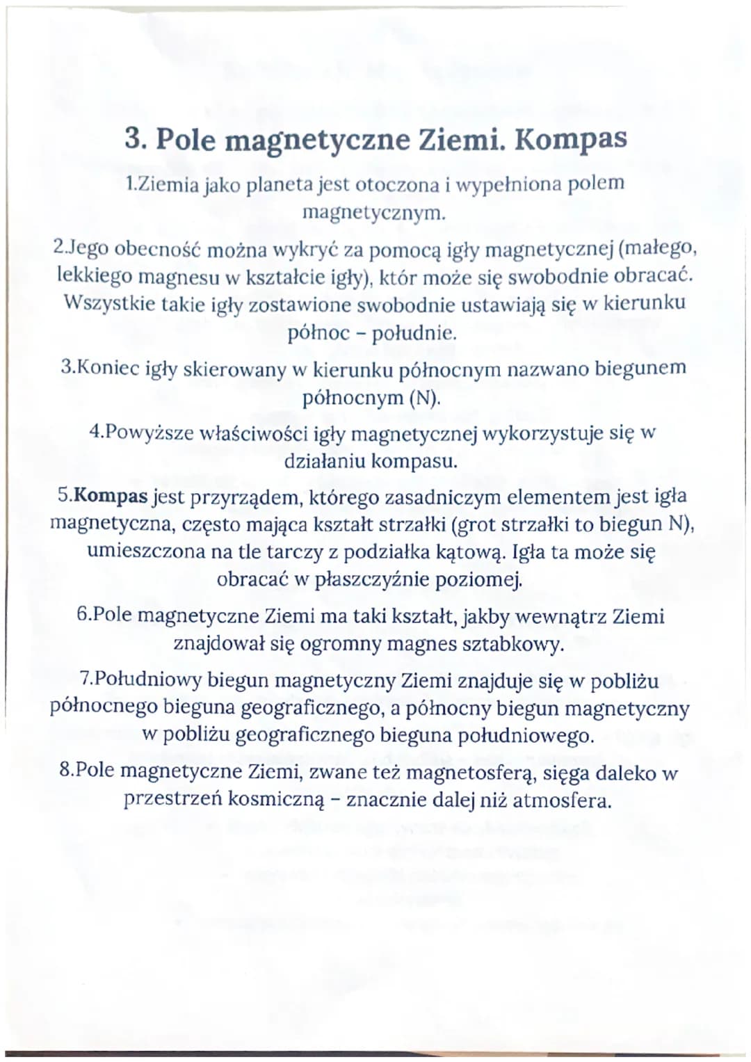 Magnetyzm
Magnes trwały
Magnes- ciało, które przyciąga żelazo albo przyciąga lub odpycha
inne magnesy.
1. Każdy magnes posiada dwa bieguny:
