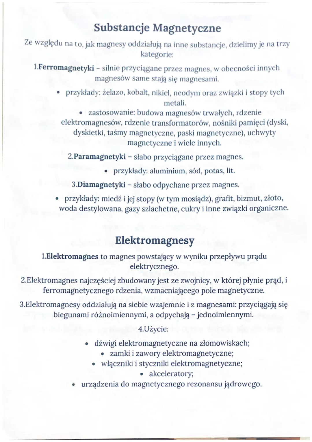 Magnetyzm
Magnes trwały
Magnes- ciało, które przyciąga żelazo albo przyciąga lub odpycha
inne magnesy.
1. Każdy magnes posiada dwa bieguny:
