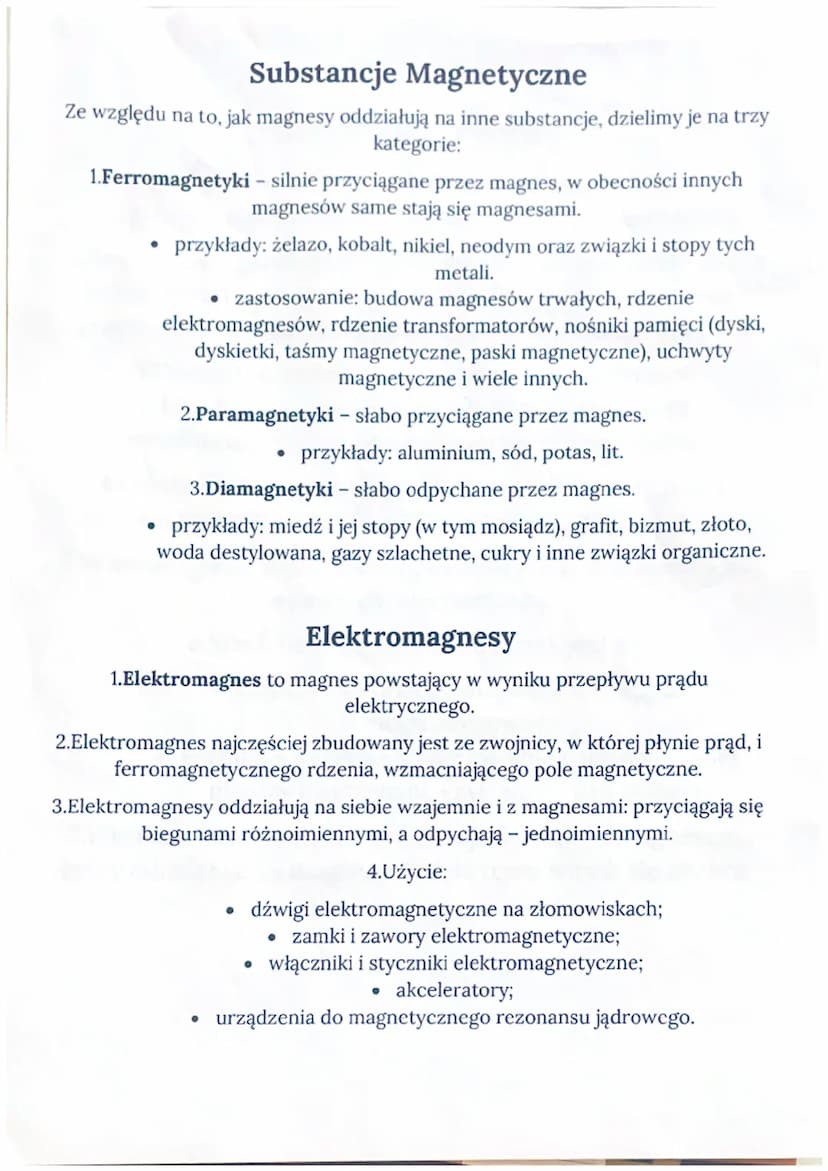 Magnetyzm
Magnes trwały
Magnes- ciało, które przyciąga żelazo albo przyciąga lub odpycha
inne magnesy.
1. Każdy magnes posiada dwa bieguny:
