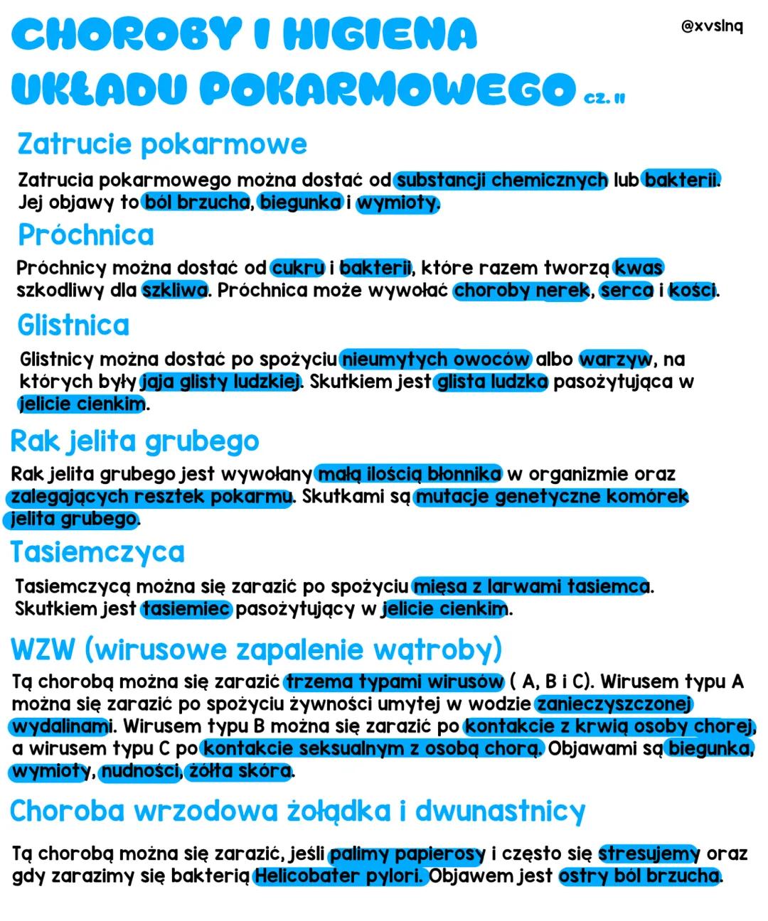 Choroby i higiena układu pokarmowego - przewodnik cz. II