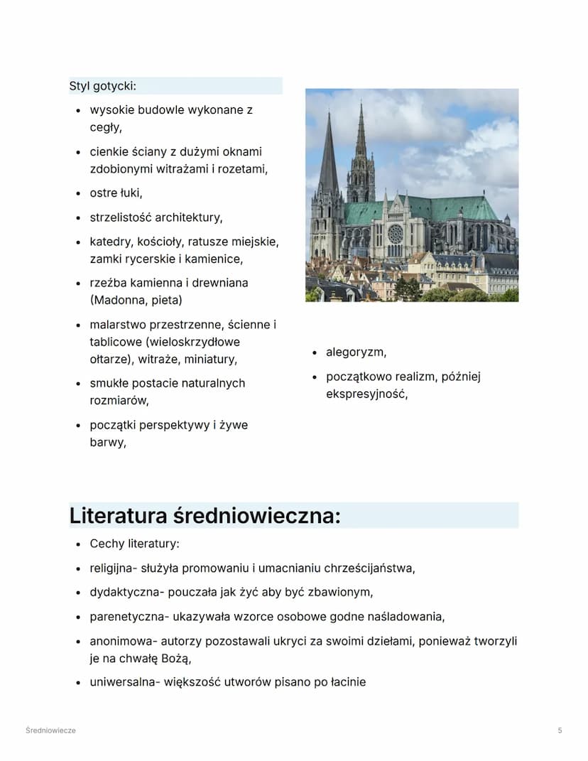 Średniowiecze
Charakterystyka epoki:
Ramy czasowe: w Europie od V w. do XV w., natomiast w Polsce od X w. do końca
XV w.
Nazwa Średniowiecze