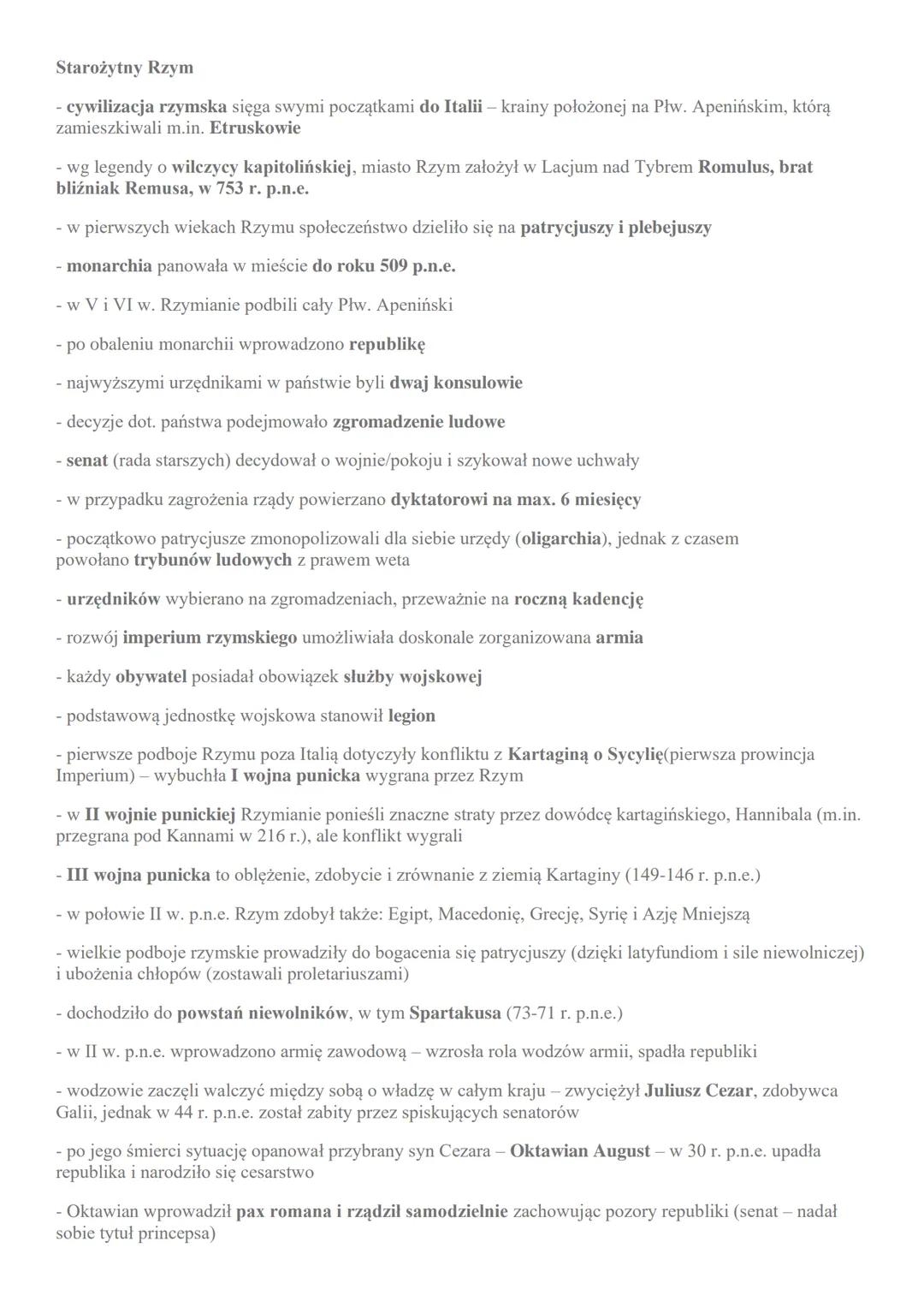 # Starożytny Rzym

- cywilizacja rzymska sięga swymi początkami do Italii - krainy położonej na Płw. Apenińskim, którą
zamieszkiwali m.in. E