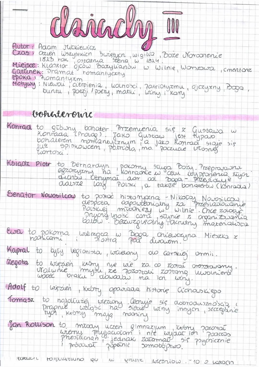 - daiacly III

Autor: Adam Mickiewicz
Czas: azien Wszystkich Swistyen, wigilia, Boze Noroonenie
1823 rok ostatnia stena w 1824.
Miejsce: Kla