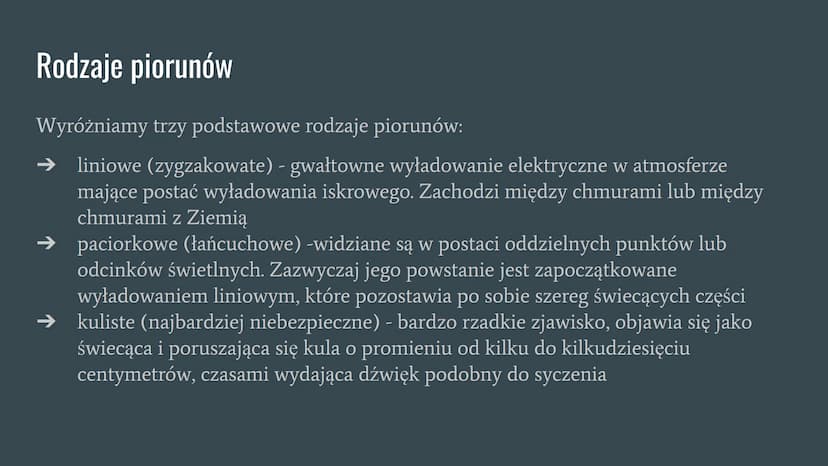 Wyładowania atmosferyczne Wyładowanie atmosferyczne - co to?
Wyładowania atmosferyczne to wyładowania elektryczne zachodzące wewnątrz chmur,