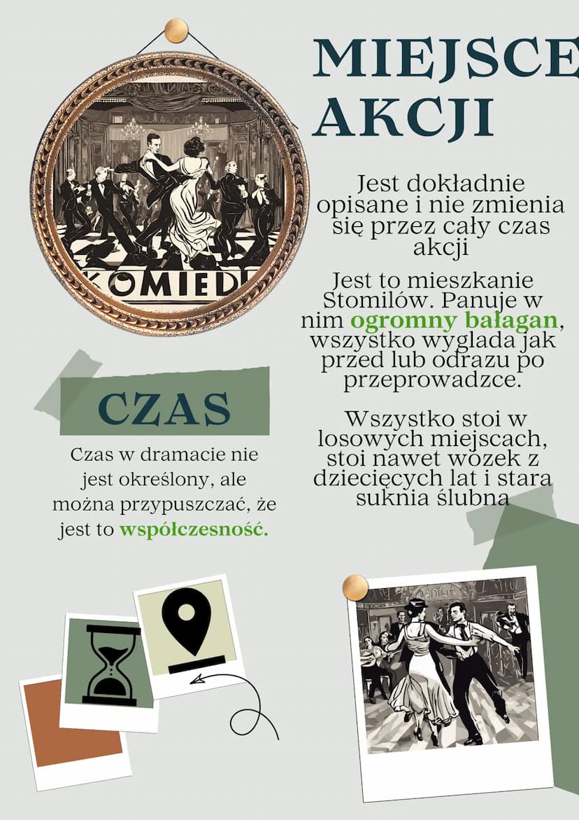 GATUNEK
JEST TO
TRAGIKOMEDIA,
DRAMAT
GROTESKOWY
Ma elementy_parodii,
groteski i absurdu
Jest też dramatem akcji
z jednym głównym
ciągiem zda