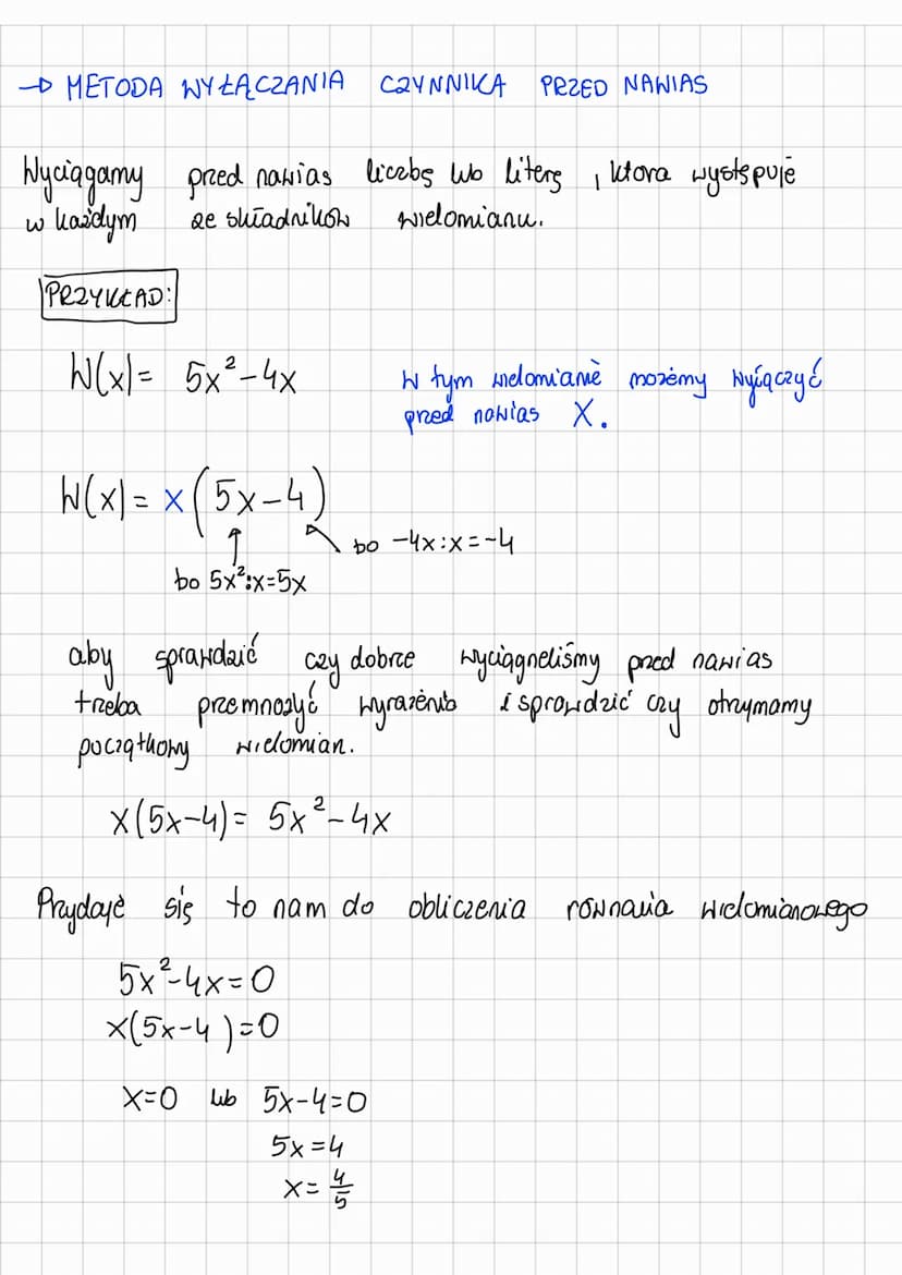 ROZKŁAD
WIELOMIANU NA
CZYNNIKI
Definicja
Raziazyć wielomian
w postaci
Pozwala to nam na
2
no. postać ogólna: W(x) = x² +5x+6
postać iloczyno