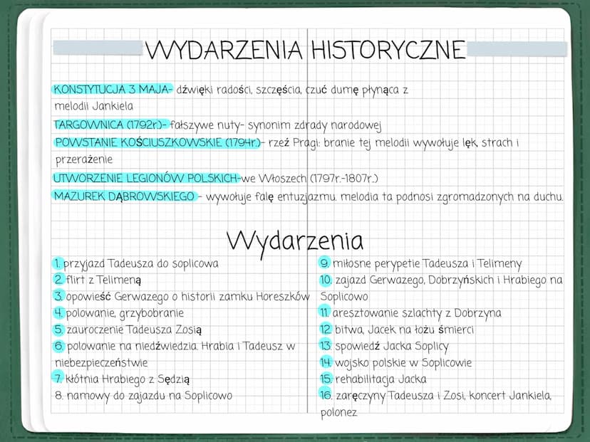 PAN TADEUSZ
ADAM MICKIEWICZ
GATUNEK: epopeja
TRESC: Ukazuje dzieje narodu
Polskiego na tle ważnych
wydarzeń historycznych
XIX w.
CZAS: Kilka