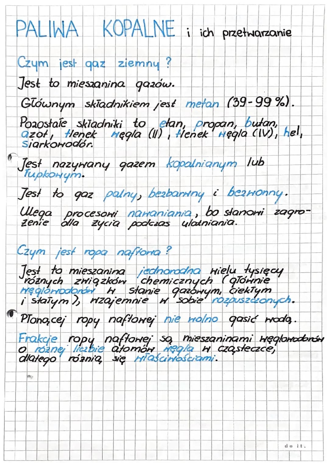 PALIWA KOPALNE i ich przetwarzanie
Czym jest gaz ziemny ?
Jest to mieszanina gazów.
Głównym składnikiem jest metan (39-99 %).
Pozostałe skła