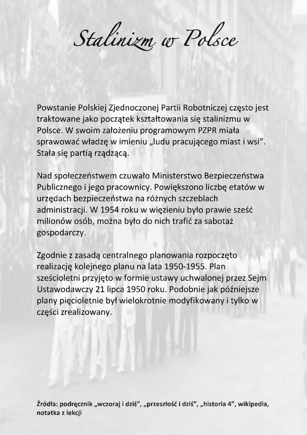 Stalinizm w Polsce 