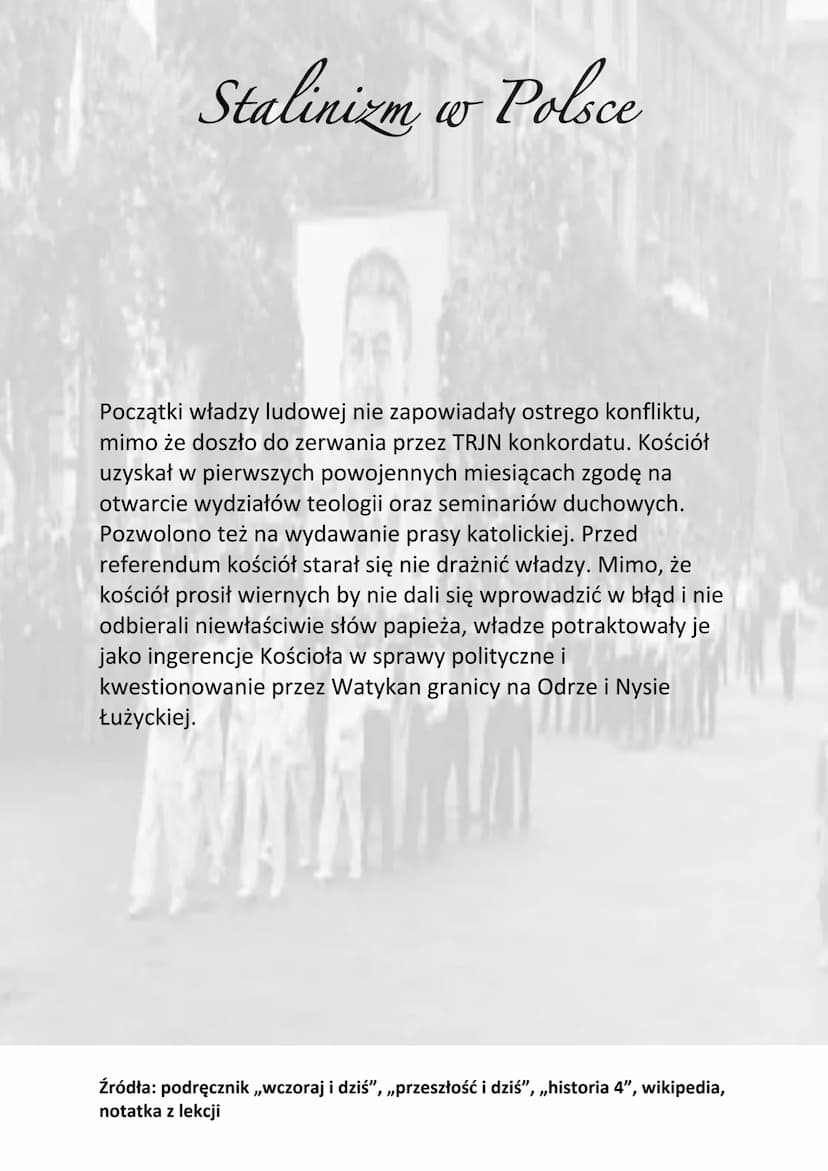 Stalinizm
w Polsce
Powstanie Polskiej Zjednoczonej Partii Robotniczej często jest
traktowane jako początek kształtowania się stalinizmu w
Po