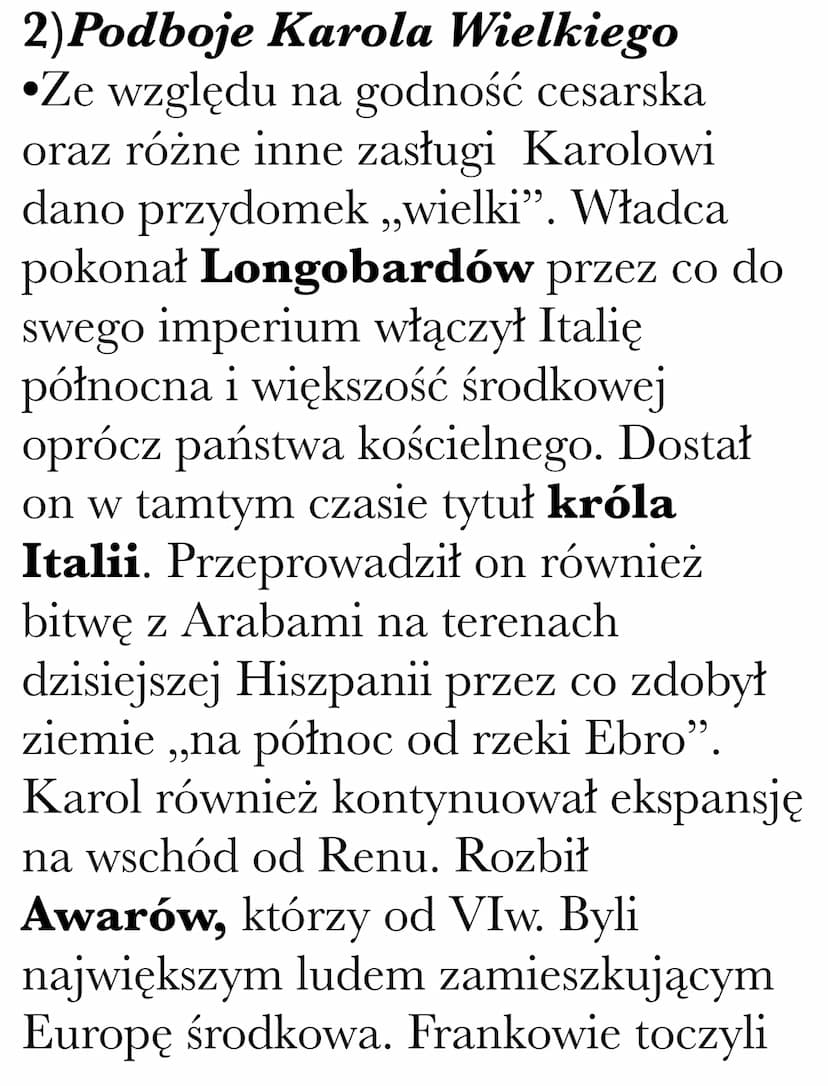 Imperium Karola Wielkiego
1) historia życia
•Pepin krótki, który zmarł w 768r.
Własnie wtedy jego synowie
odziedziczyli królestwo franków.
M