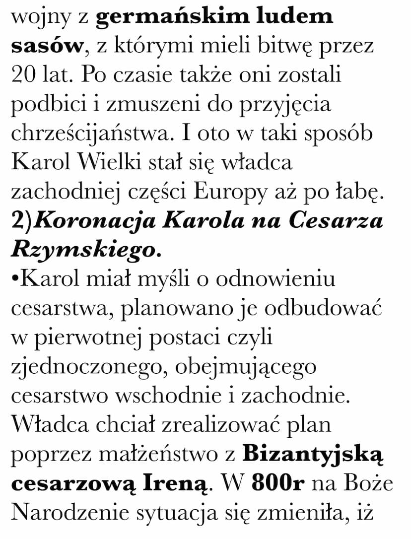 Imperium Karola Wielkiego
1) historia życia
•Pepin krótki, który zmarł w 768r.
Własnie wtedy jego synowie
odziedziczyli królestwo franków.
M
