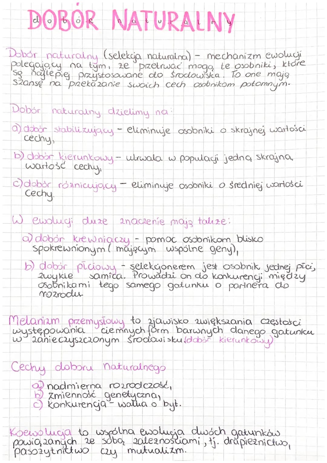 DOBOR NATURALNY
Dobór naturalny (selekcja naturalna) - mechanizm ewoluci
polegajo, cy na tym, ze przetrwać mogą te osobniki, ktore
So ňajlep