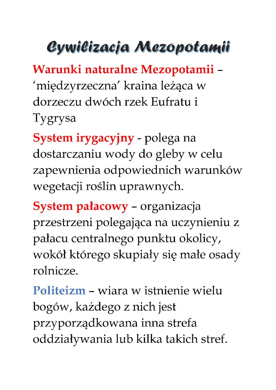 Cywilizacja Mezopotamii 