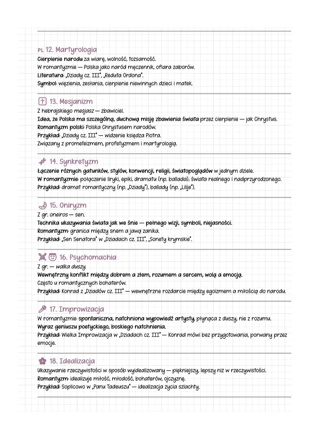 --- OCR Start ---
Gatunki literackie
1. Ballada
Gatunek synkretyczny (łączący cechy liryki, epiki i dramatu).
Cechy: obecność narratora, fab