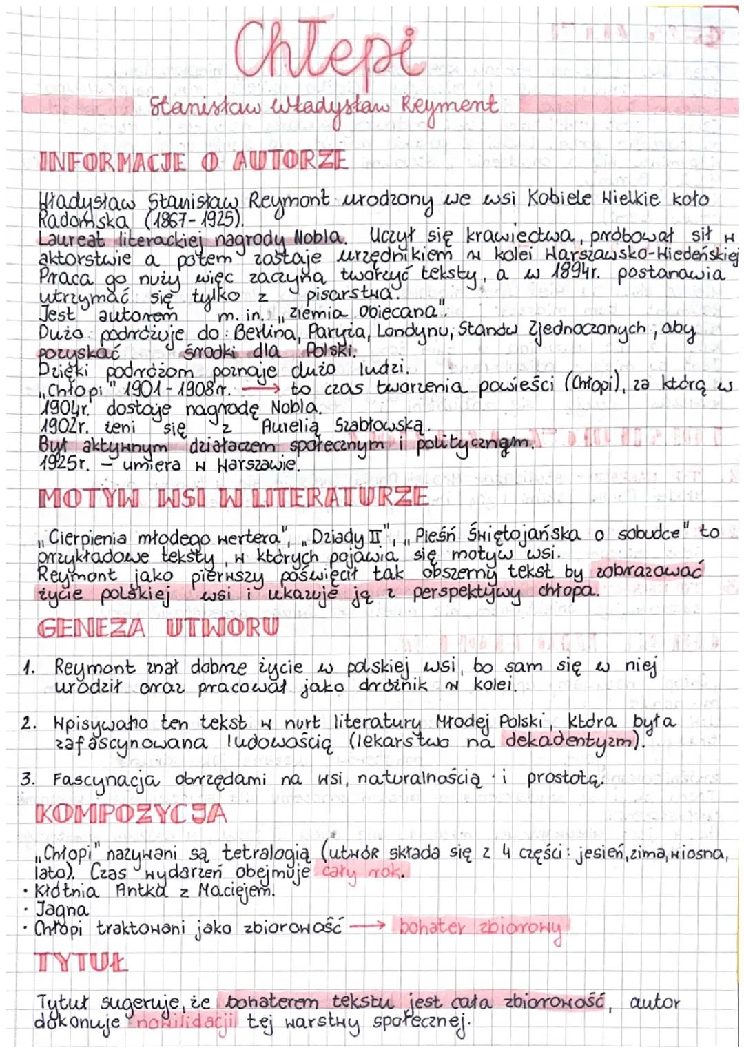 Chiepi
Stanisław Władysław Reyment
INFORMACJE O AUTORZE
Władysław Stanisław Reymont urodzony we wsi Kobiele Wielkie koło
Radomska
15
Laureat