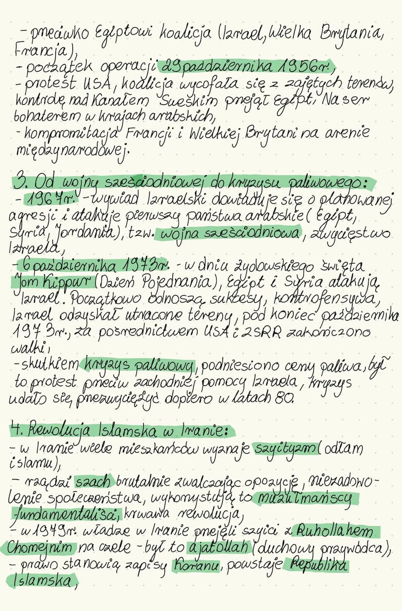 Bliski Wschód i Afryka
Il wojnie światowej
po
1. Powstanie Izraela:
• napływ Żydów do Palestyny,
- w listopadzie 1944r. ON Z podjęło decyzje
