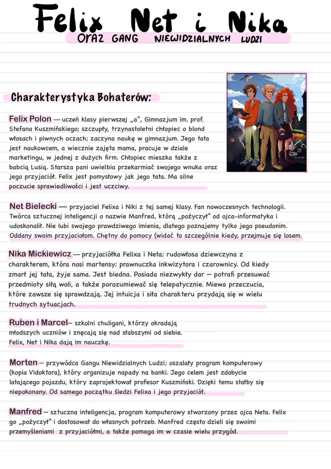 Felix Polon Wyróżnia Się Opanowaniem I Spokojem Czego Dowiódł Felix, Net i Nika - Charakterystyka i Plan Wydarzeń (Język polski) jako