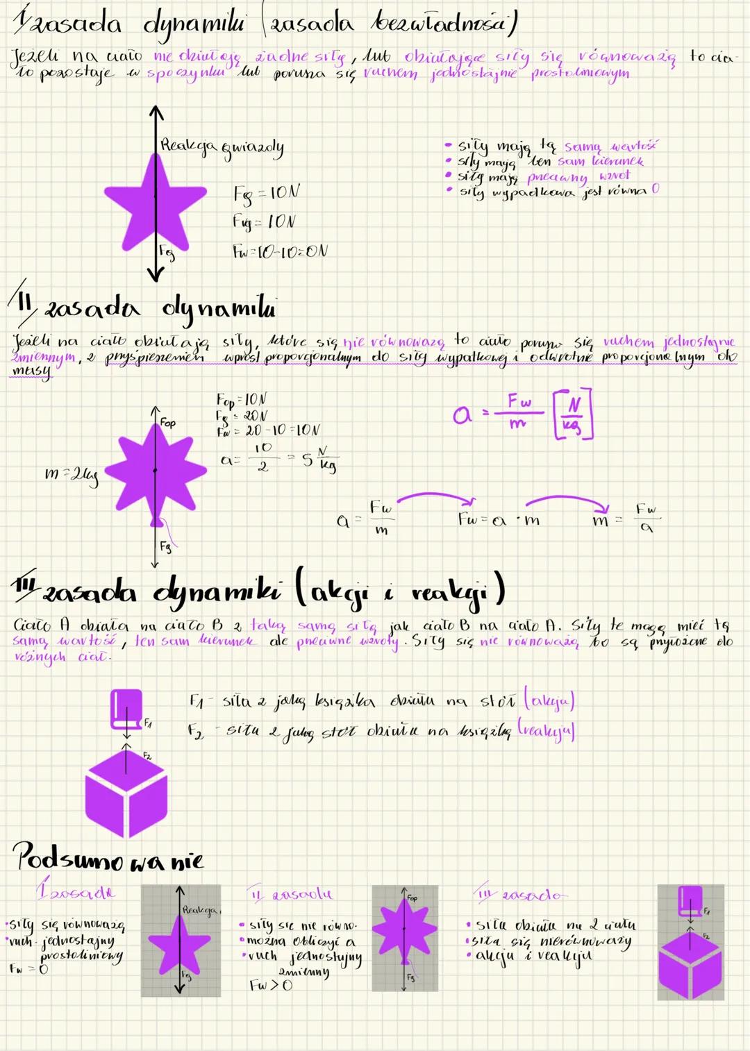 zasada dynamilu (zasaola bezwładnosa)
Jeżeli na ciało mie dziutoję zadne siły, lub obiałające siły się równoważą to dia
to pozostaje
w spocz