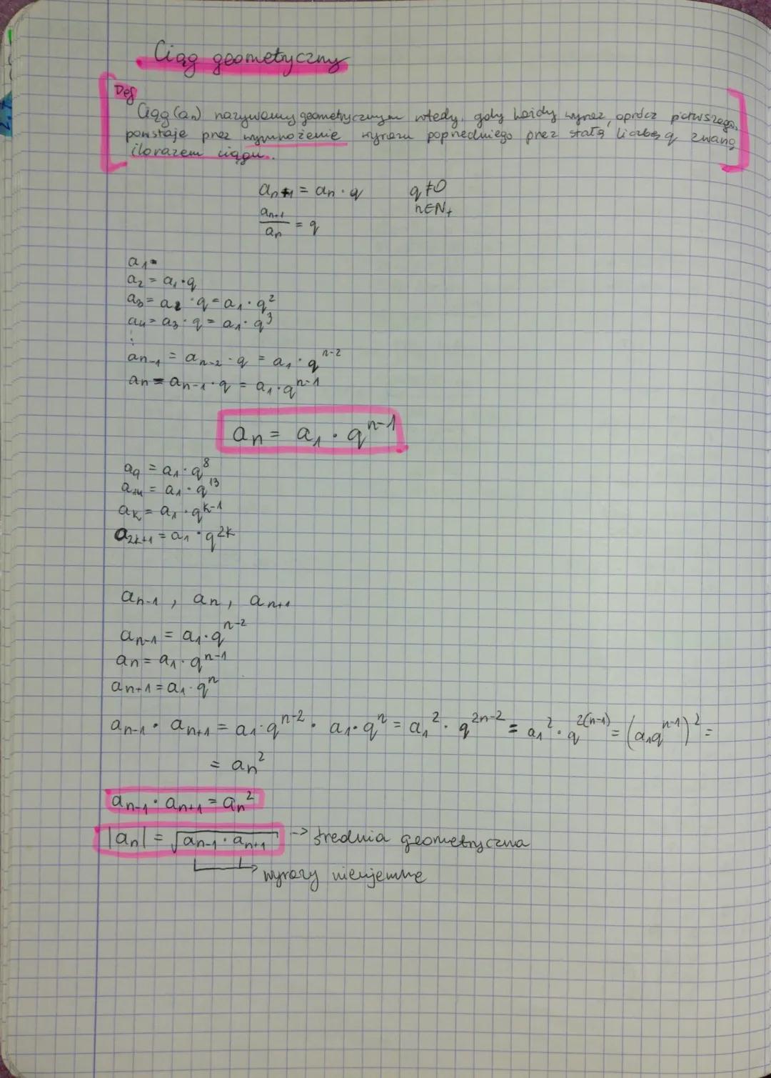# Ciąg geometryczny

Def
Ciąg (an) nazywamy geometryczuyor wtedy, goly hardy wyner, oprócz pierwszego.
powstaje prez wymnożenie ryram popred