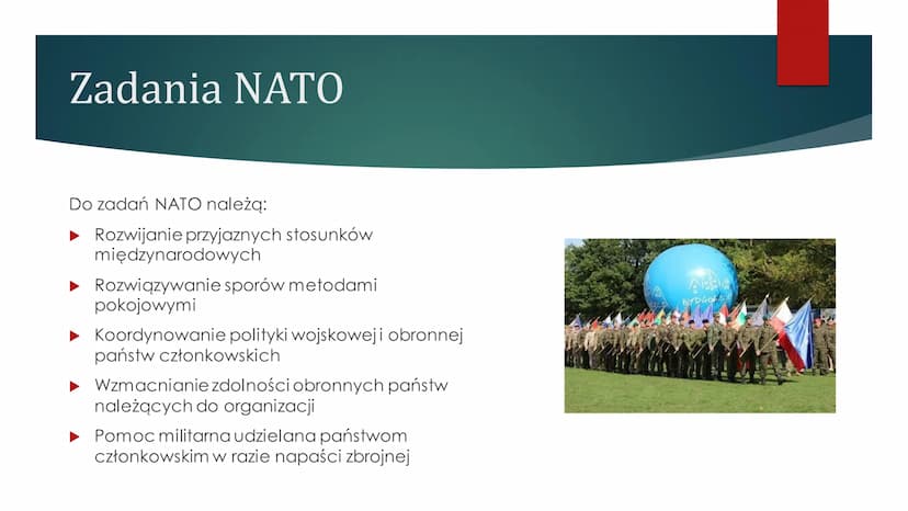 ORGANIZACJA
PAKTU
PÓŁNOCNOATLANTYCKIEGO
- NATO
@MSOBOR Czym jest NATO?
Organizacja Paktu Północnoatlantyckiego jest sojuszem państw o
charak
