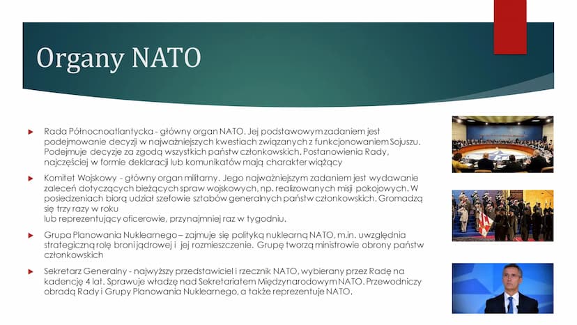 ORGANIZACJA
PAKTU
PÓŁNOCNOATLANTYCKIEGO
- NATO
@MSOBOR Czym jest NATO?
Organizacja Paktu Północnoatlantyckiego jest sojuszem państw o
charak