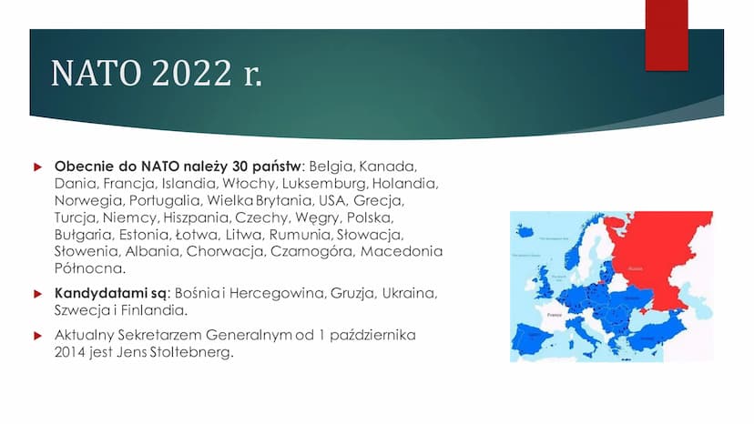 ORGANIZACJA
PAKTU
PÓŁNOCNOATLANTYCKIEGO
- NATO
@MSOBOR Czym jest NATO?
Organizacja Paktu Północnoatlantyckiego jest sojuszem państw o
charak