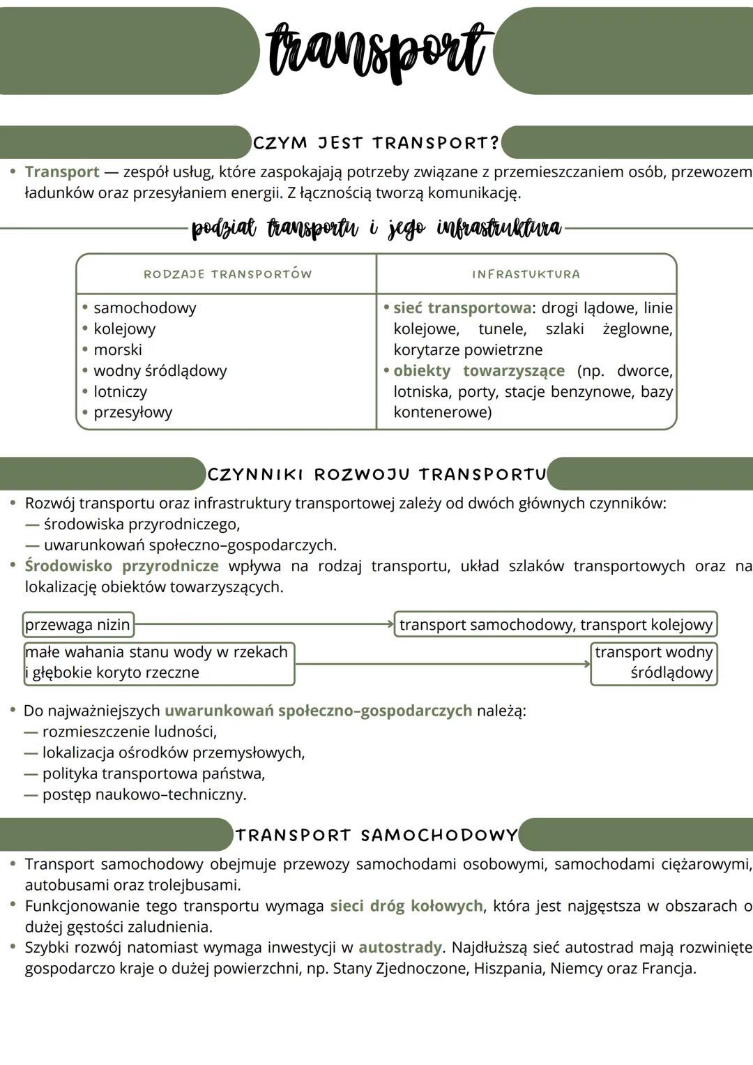 --- OCR Start ---
transport
CZYM JEST TRANSPORT?
• Transport - zespół usług, które zaspokajają potrzeby związane z przemieszczaniem osób, pr