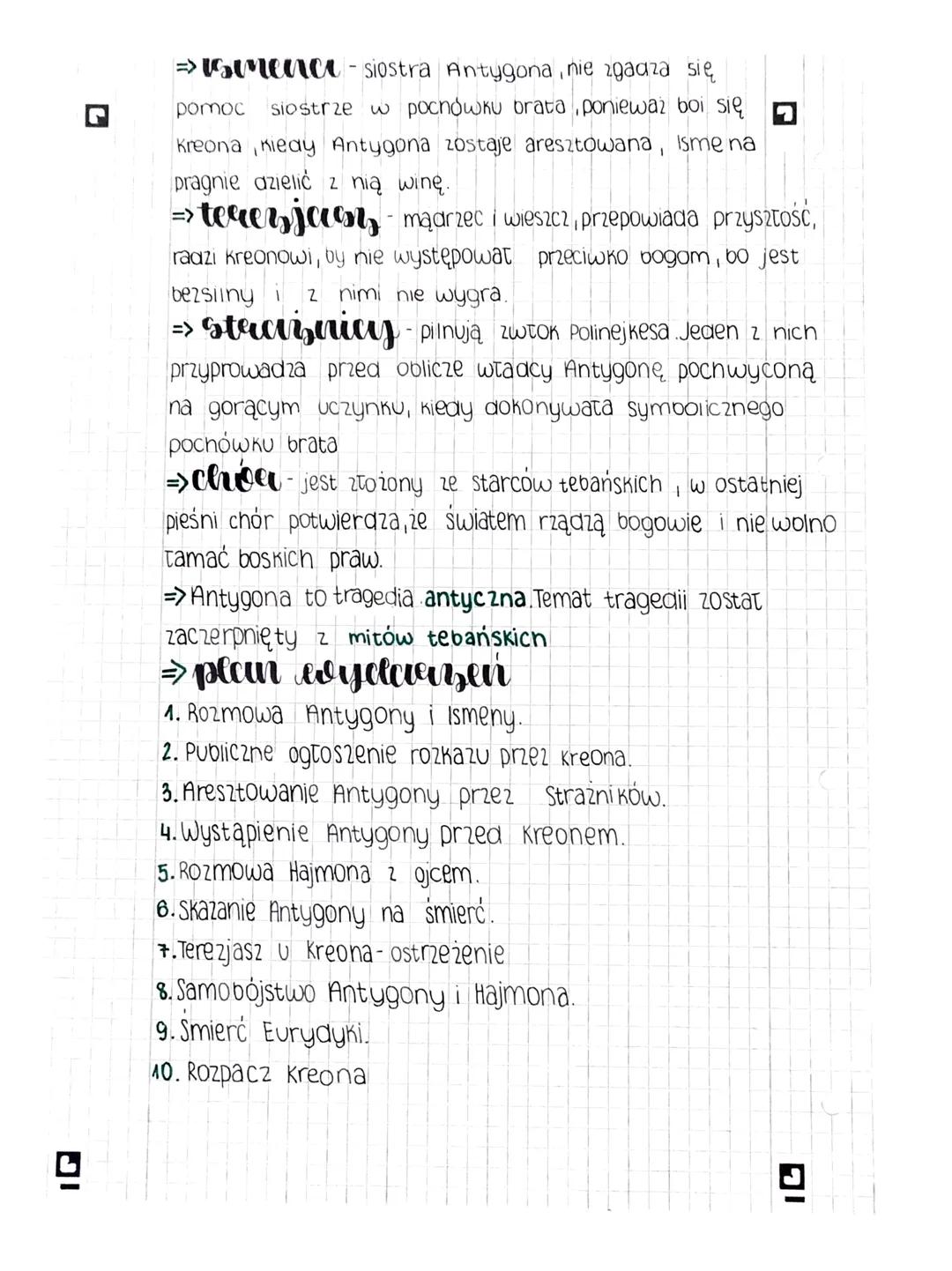 • Antygona
⇒ cycus i miejsce crkcji
Akcja rozgrywa się w ciągu jednego dnia przed patacem
Królewskim w Tebach, Postaniec mówi o pozostałych 