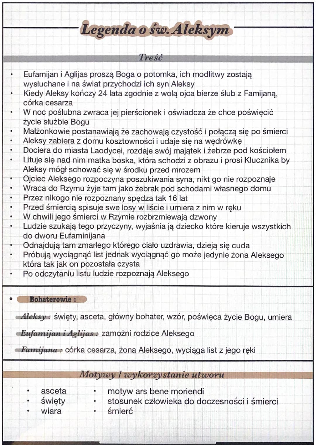 -Legenda o św. Aleksym
Epoka literacka: średniowiecze
Gatunek: wierszowana legenda hagiograficzna
Hagiografia
To utwory opisujące życie świe