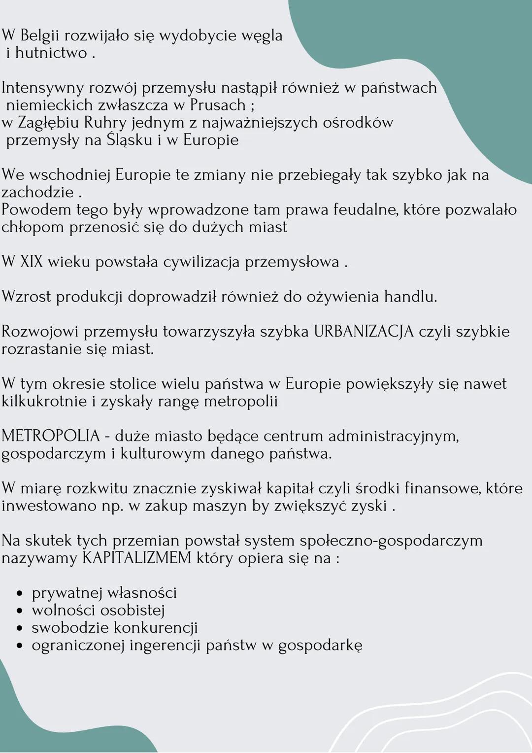 REWOLUCJA
PRZEMYSŁOWA
Na początku 18 wieku w WB rozwinęło się rolnictwo.
Wiele państw rozbudowało swoje armie i składało ogromne
zamówienia 