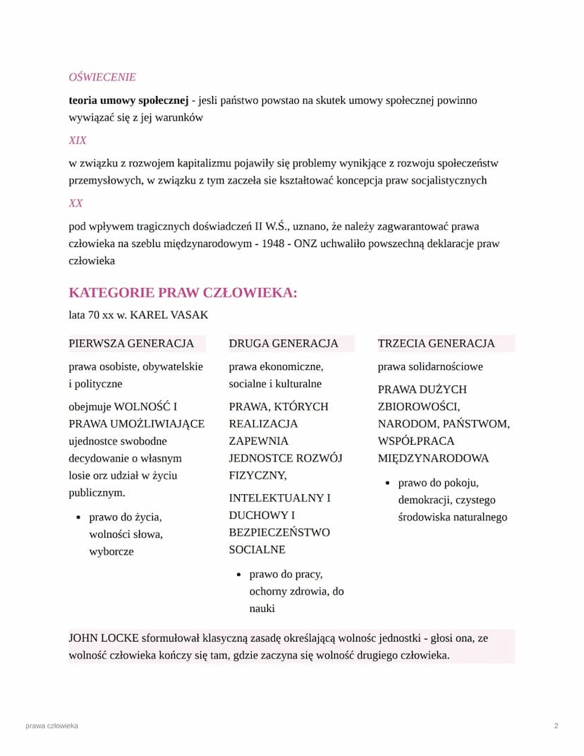 prawa człowieka
O
PRAWO CZŁOWIEKA - jest to zbiór uprawnień, które przysługuja każdej
osobie od chwili urodzenia aż do śmierci, nie wymagaja