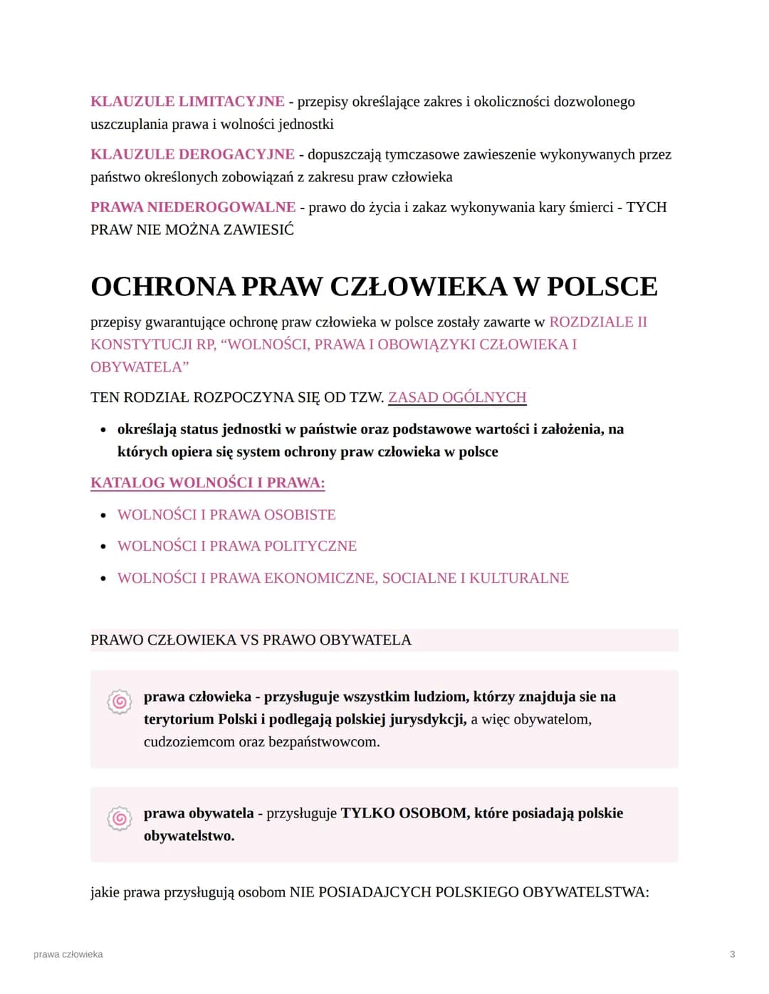 prawa człowieka
O
PRAWO CZŁOWIEKA - jest to zbiór uprawnień, które przysługuja każdej
osobie od chwili urodzenia aż do śmierci, nie wymagaja