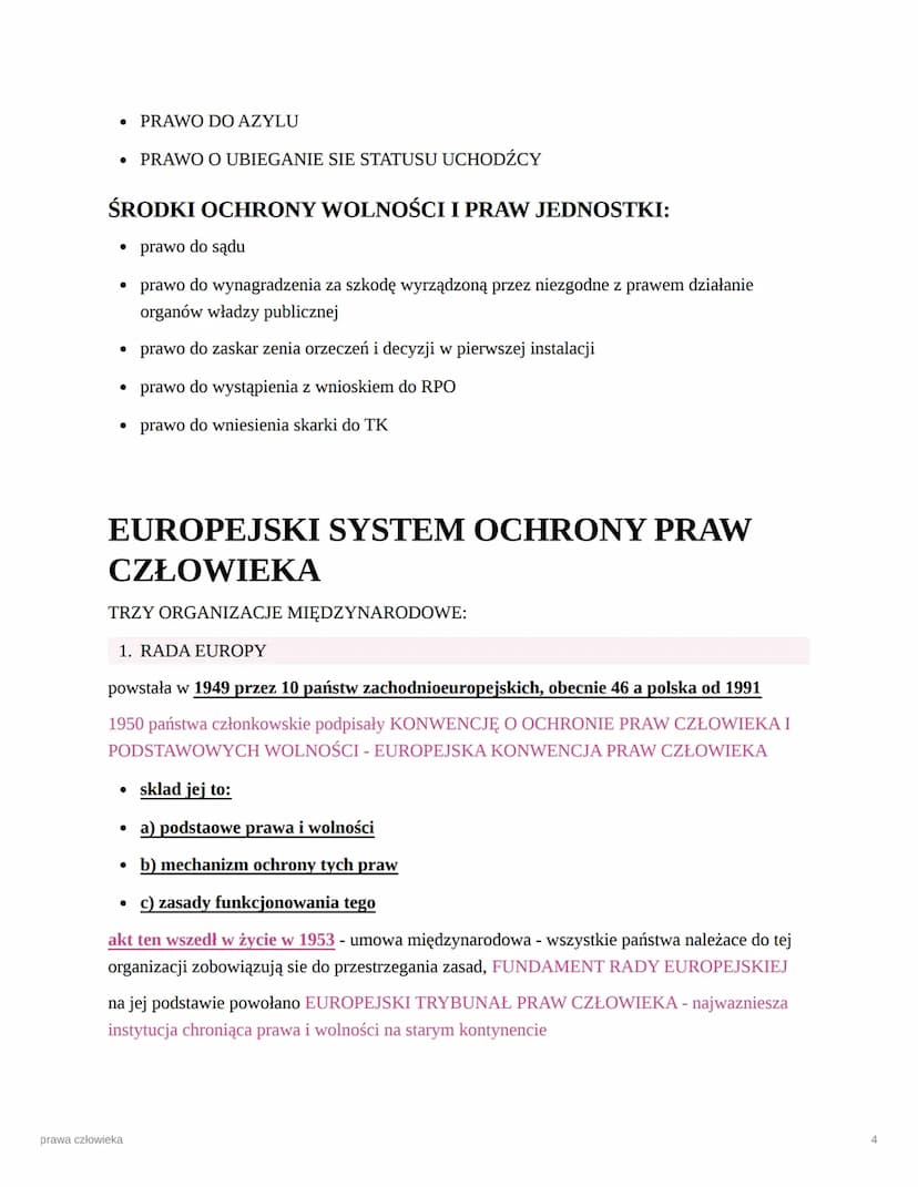 prawa człowieka
O
PRAWO CZŁOWIEKA - jest to zbiór uprawnień, które przysługuja każdej
osobie od chwili urodzenia aż do śmierci, nie wymagaja