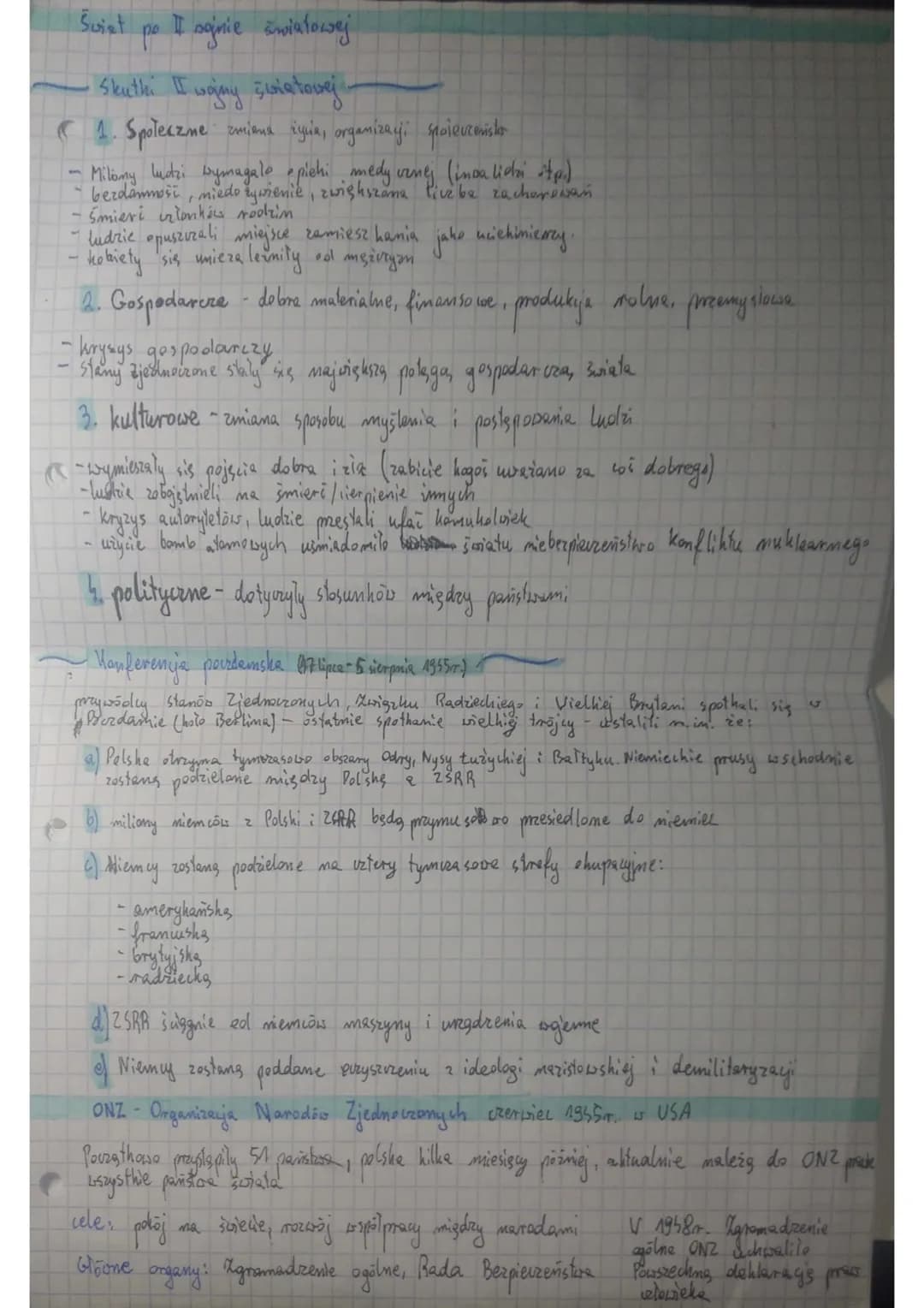 Świet
sojnie światowej
Skutki II wojny światowej -
1. Społeczne zmiens życia, organizay; spoierzeniskor
Miliony ludzi wymagalo •pieki medycz