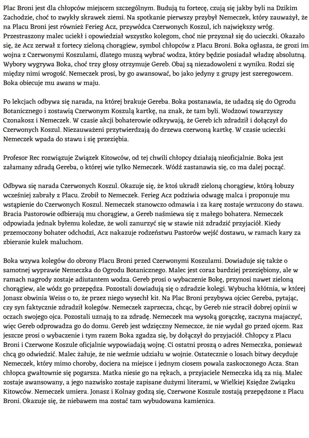Chłopcy z Placu Broni
Ferenc Molnar
Znaczenie tytułu
Tytuł utworu nawiązuje do miejsca, które dla bohaterów stanowiło „małą ojczyznę". Tam s