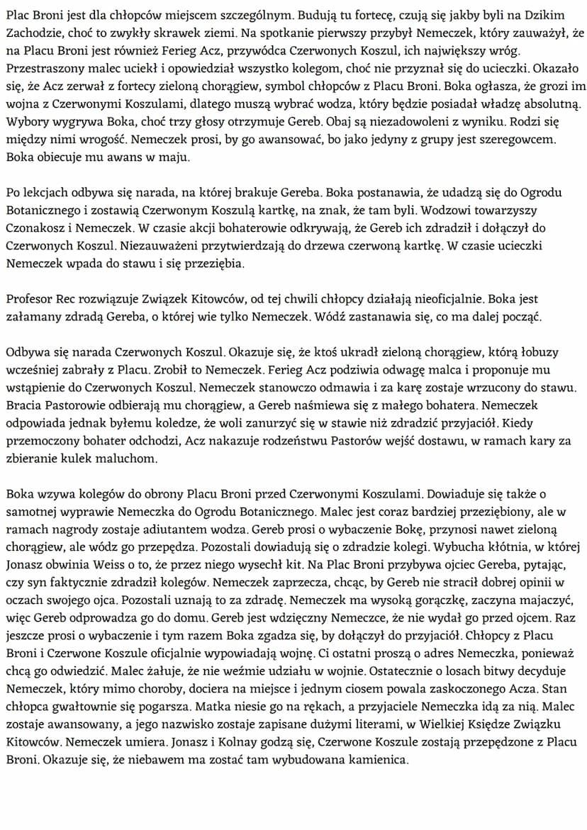 Chłopcy z Placu Broni
Ferenc Molnar
Znaczenie tytułu
Tytuł utworu nawiązuje do miejsca, które dla bohaterów stanowiło „małą ojczyznę". Tam s
