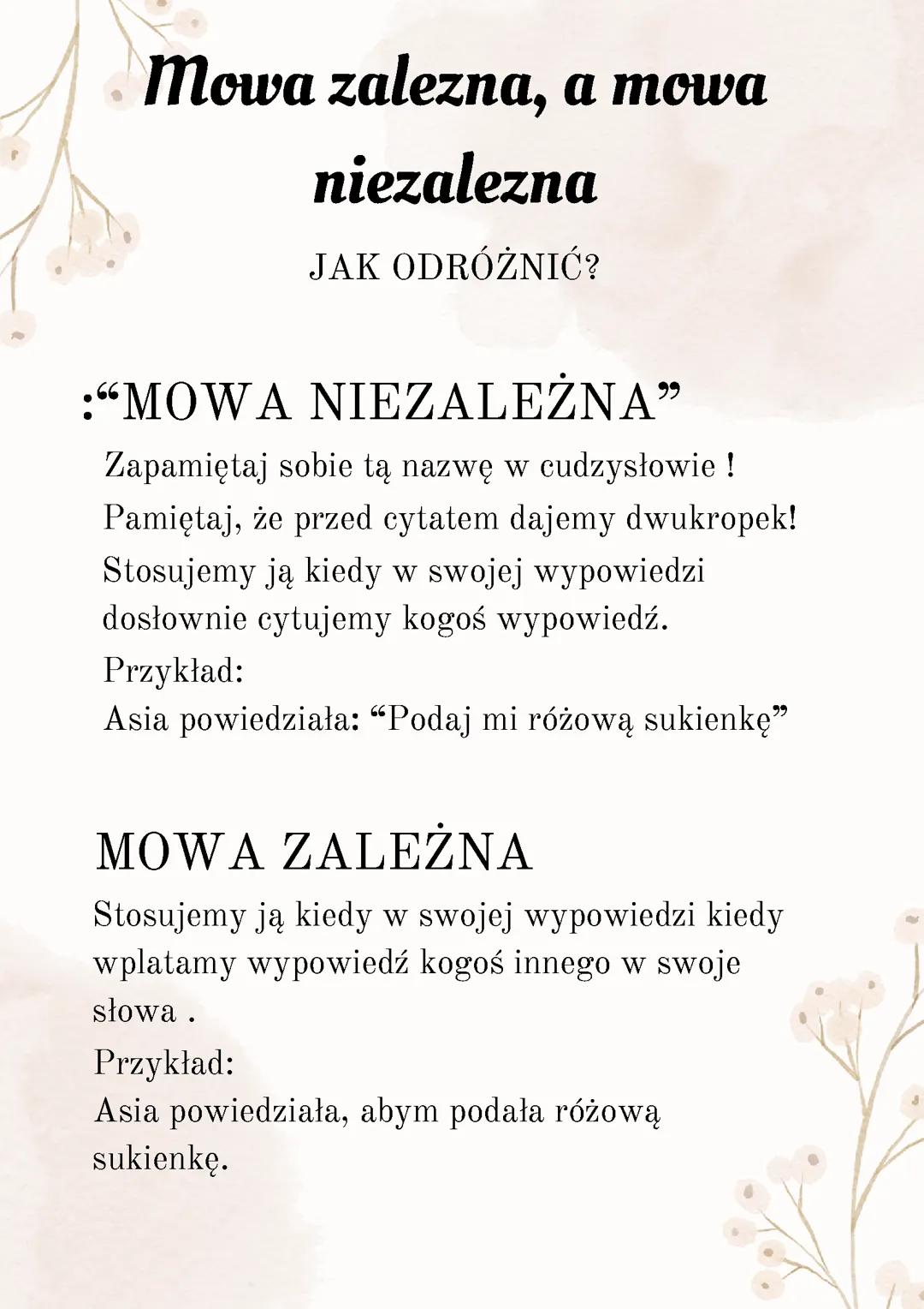 Mowa Zależna a Mowa Niezależna - Praktyczny Przewodnik