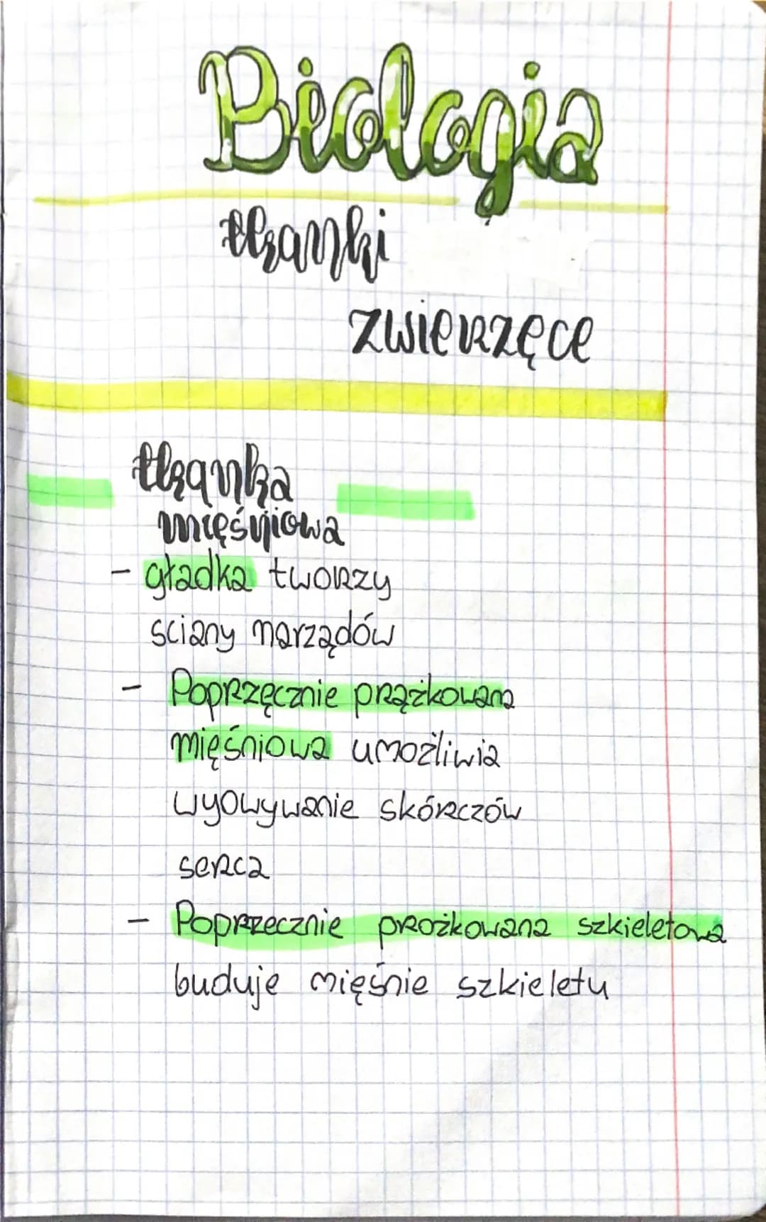 Biologia
thanki
tl kq n ka
mięśniowa
zwierzęce
- gładka tworzy
-
-
Sciany narządów
Poprzęcznie prążkowana
mięśniowa umożliwia
Wyowywanie skó