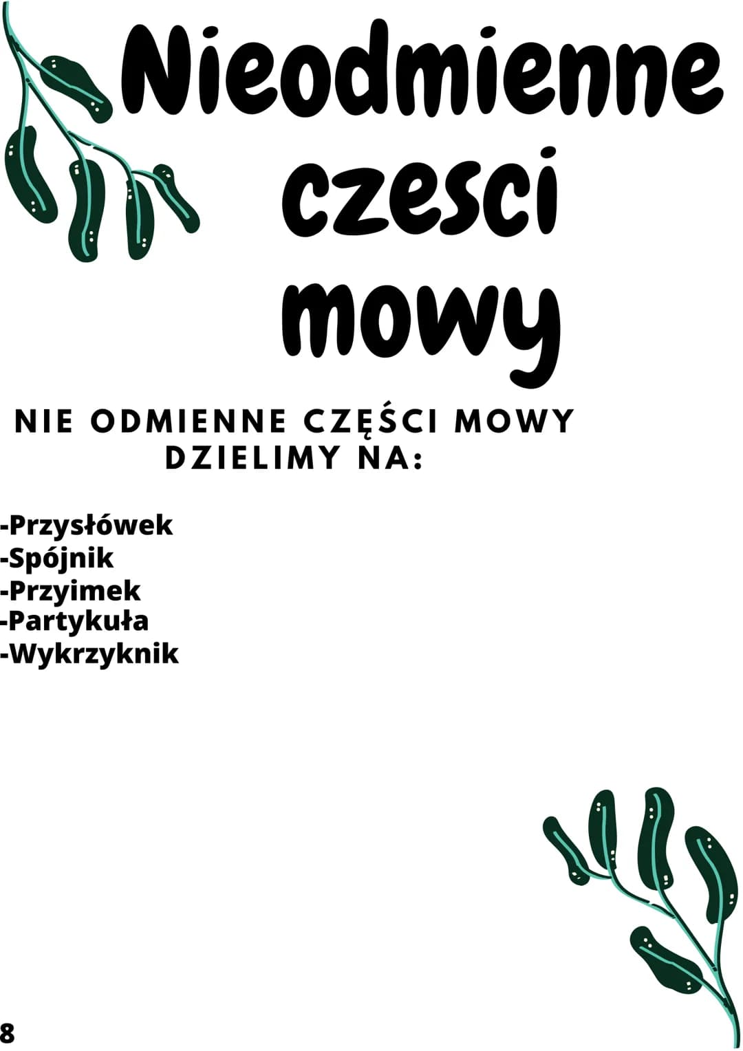 Odmienne
nieodmienne
czesci mowy
ANNA LIPIŃSKA
Sin
1
!!!! -Rzeczownik
-Czasownik
-Przymiotnik
-Liczebnik
-Zaimek
2
Odmienne
czesci
mowy
ODMI
