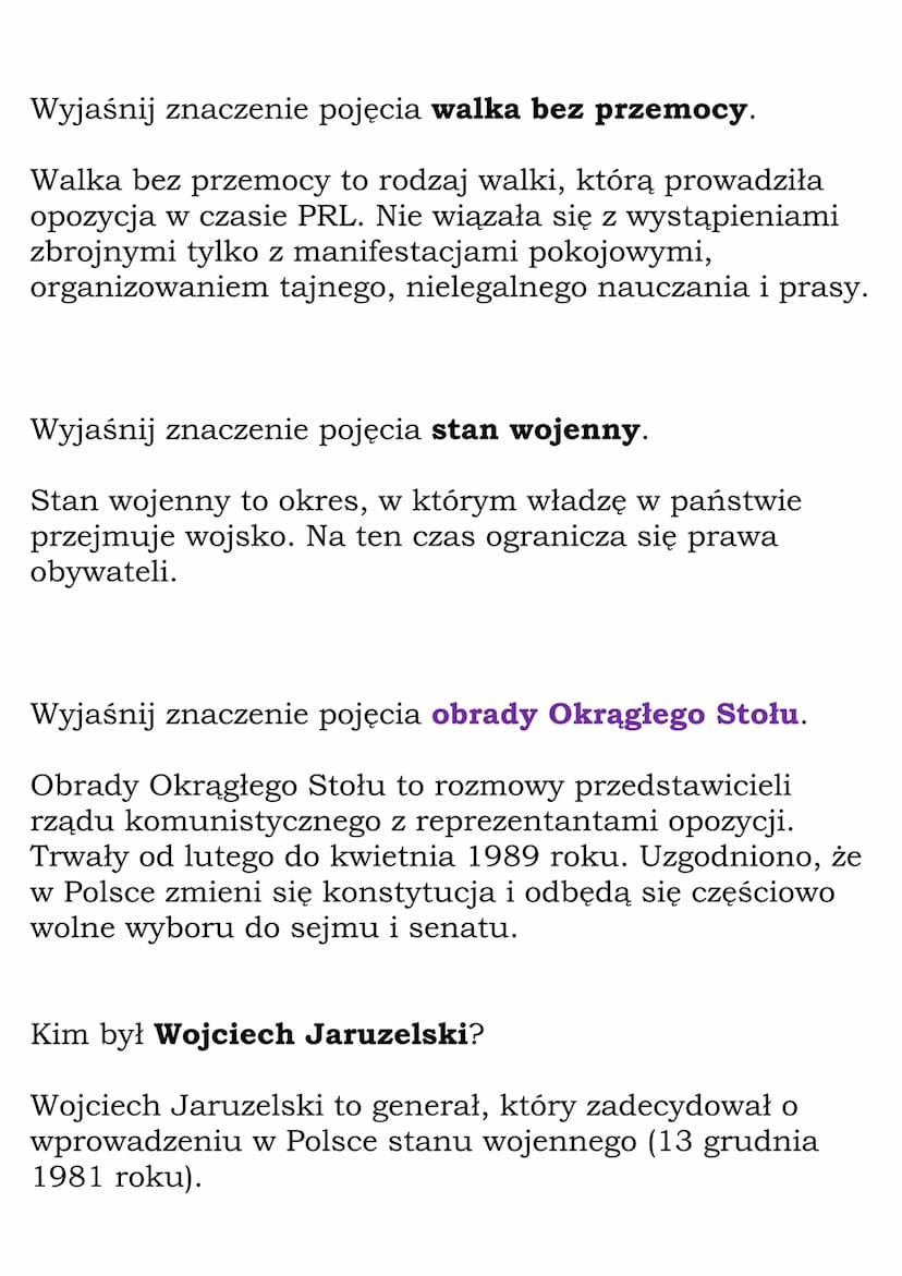 Solidarność. III
Rzeczpospolita
(Dział: PRL. Solidarność. III Rzeczpospolita)
Fiszki
Wyjaśnij znaczenie pojęcia Milicja Obywatelska.
Milicja