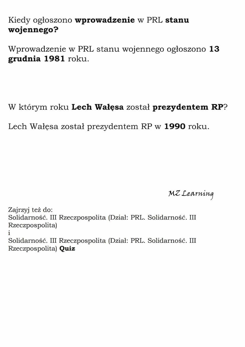 Solidarność. III
Rzeczpospolita
(Dział: PRL. Solidarność. III Rzeczpospolita)
Fiszki
Wyjaśnij znaczenie pojęcia Milicja Obywatelska.
Milicja