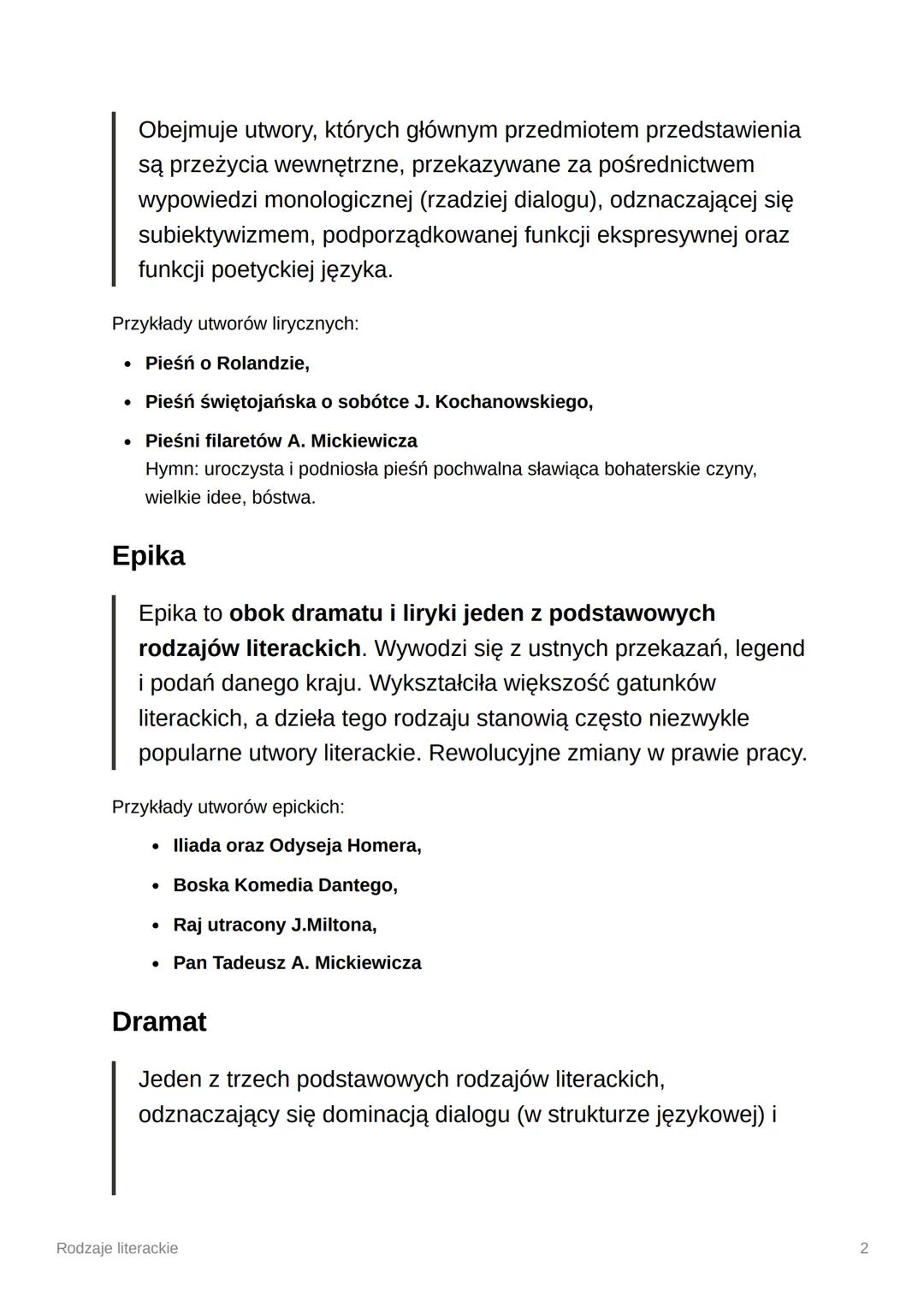 Rodzaje literackie
podmiot liryczny
LIRYKA
brak fabuly, rytm,
metaforyczność języka
Rodzaje literackie
fraszka
pieśń
hyma
tren
Liryka
RODZAJ