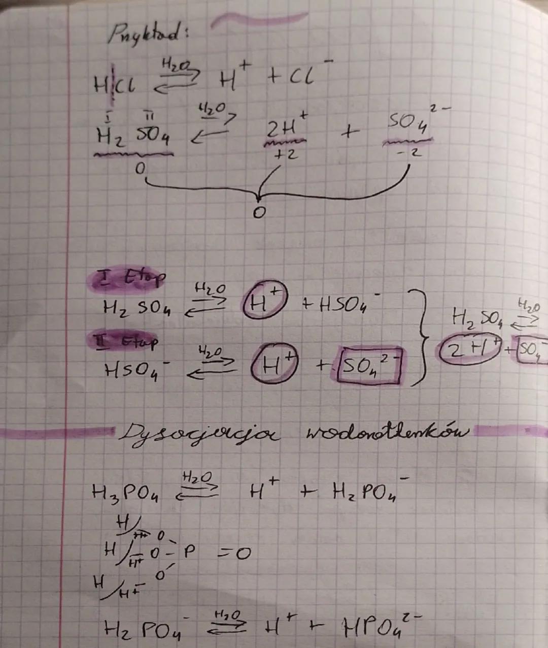 --- OCR Start ---
Chemis
Dysocjacja elektralityczna
1. Jest to rozpod związku chemicznego
jony pod wpływem wody.
no
2. Elektrolit - związek 