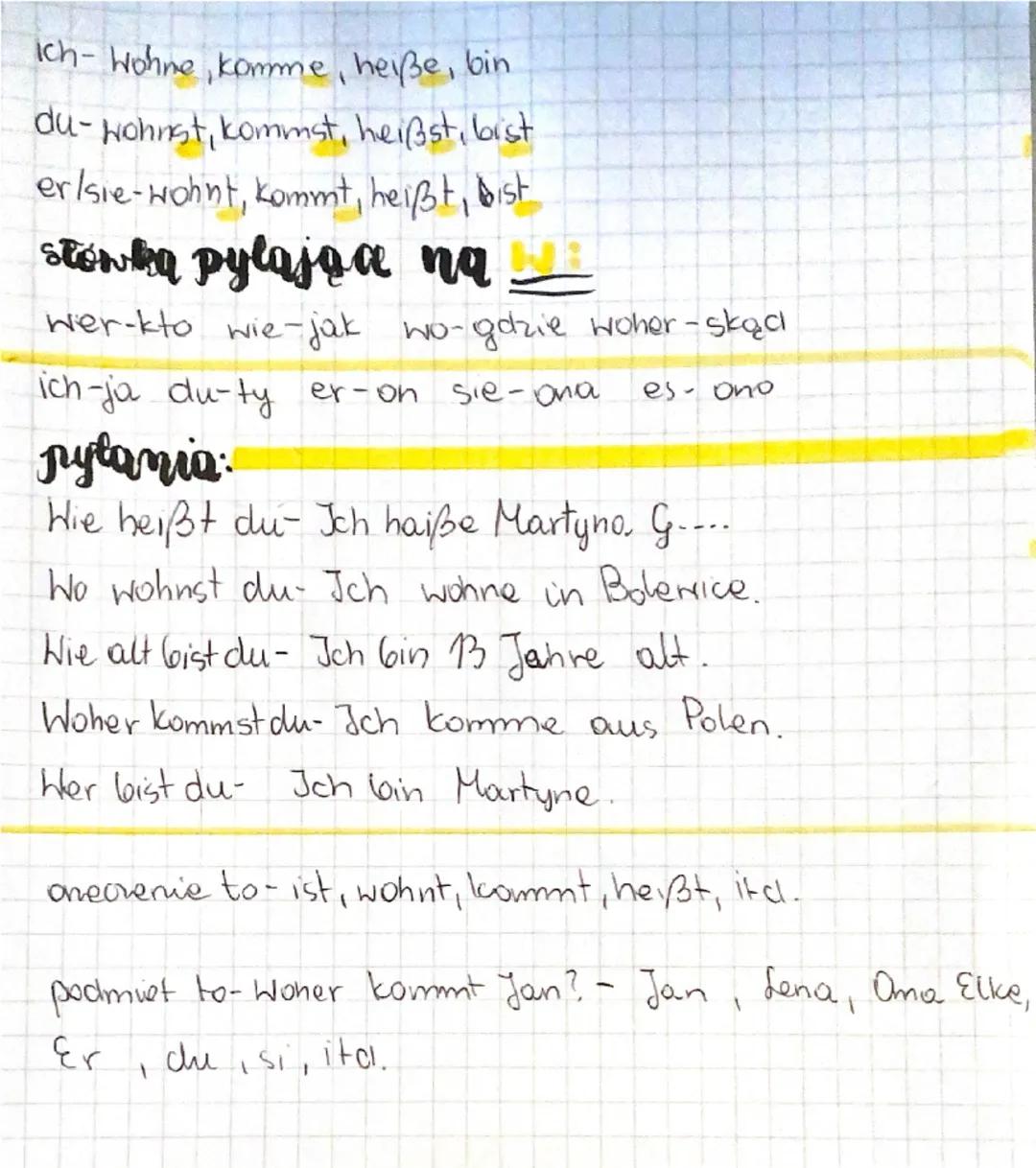 niemiecki
redzina i pasyjaciele
Cousine-kuzynka
Freund-pryjaciel/Freundin- przyjaciółka
Mama-Mama
Papa-Tata
Oma-babcia
camopoczucie
Wie geht