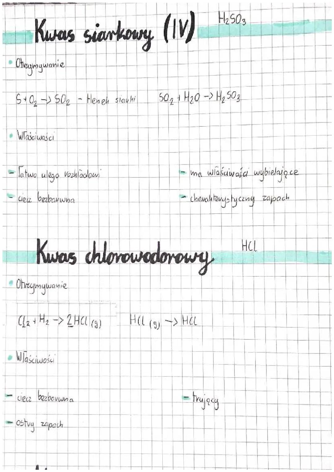 Procesy otrzymywania kwasów